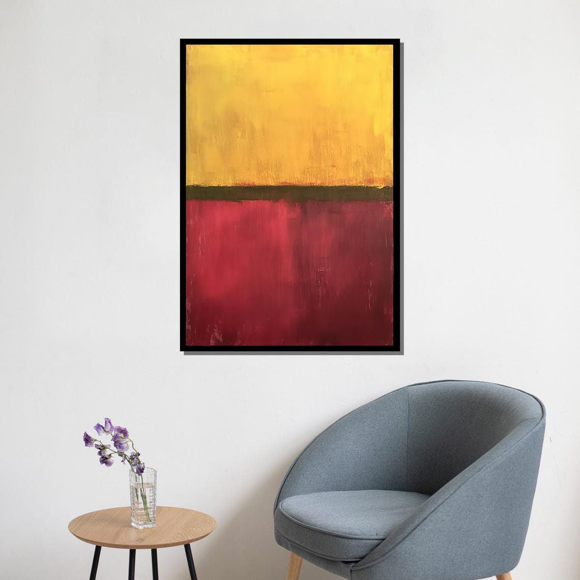 Mark Rothko Glowing Yellow Red Warm Glow Color Field Abstract Print - Image 5