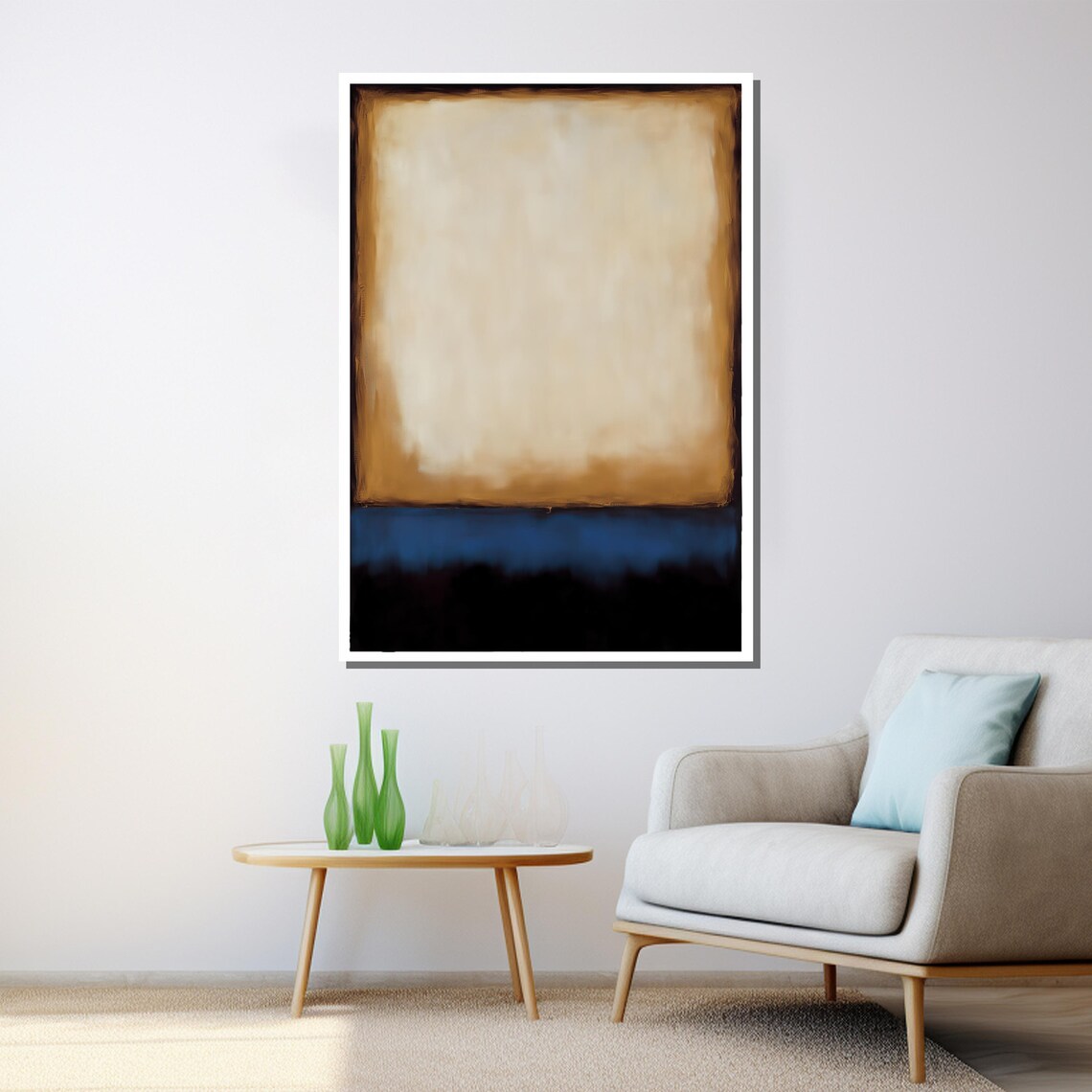 Mark Rothko-Inspired Neutral Abstract Wall Print - Image 3