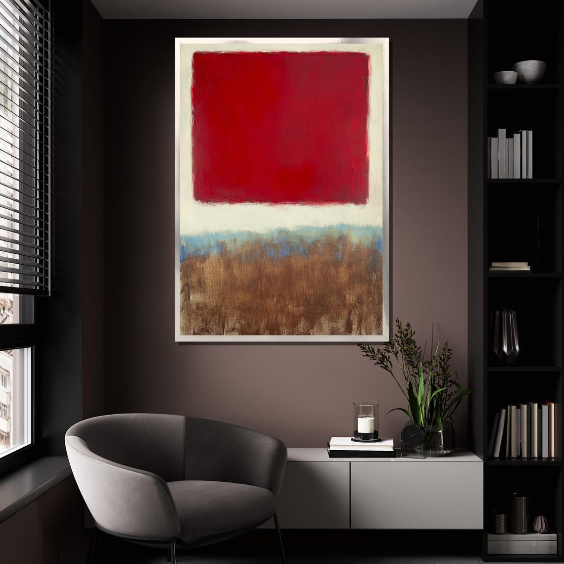 Mark Rothko Red Blue Brown Earthy Color Field Abstract Print - Image 4