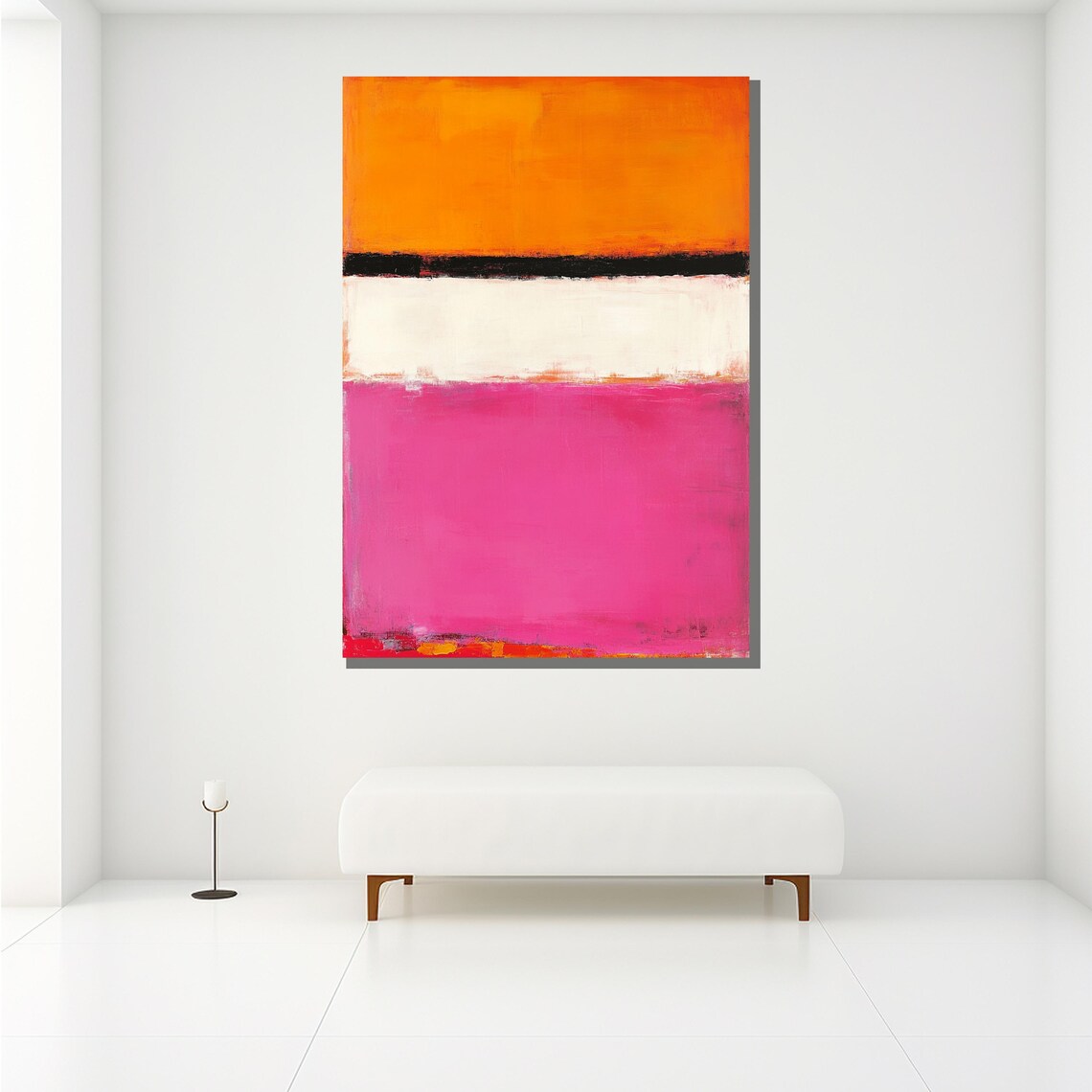 Mark Rothko Painting Orange Pink And White Abstract Artwork Modern Art Gift For Wall Decor - Image 2
