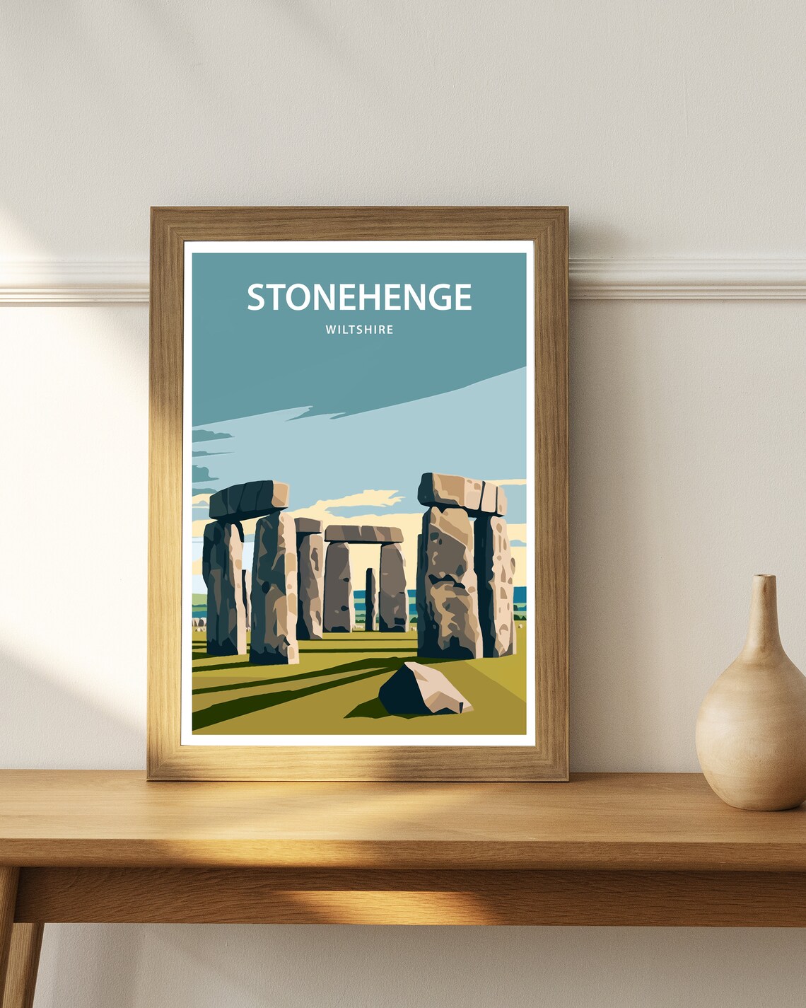 Stonehenge Wiltshire Ancient Stones Sunrise Meadow Travel Poster - Image 3