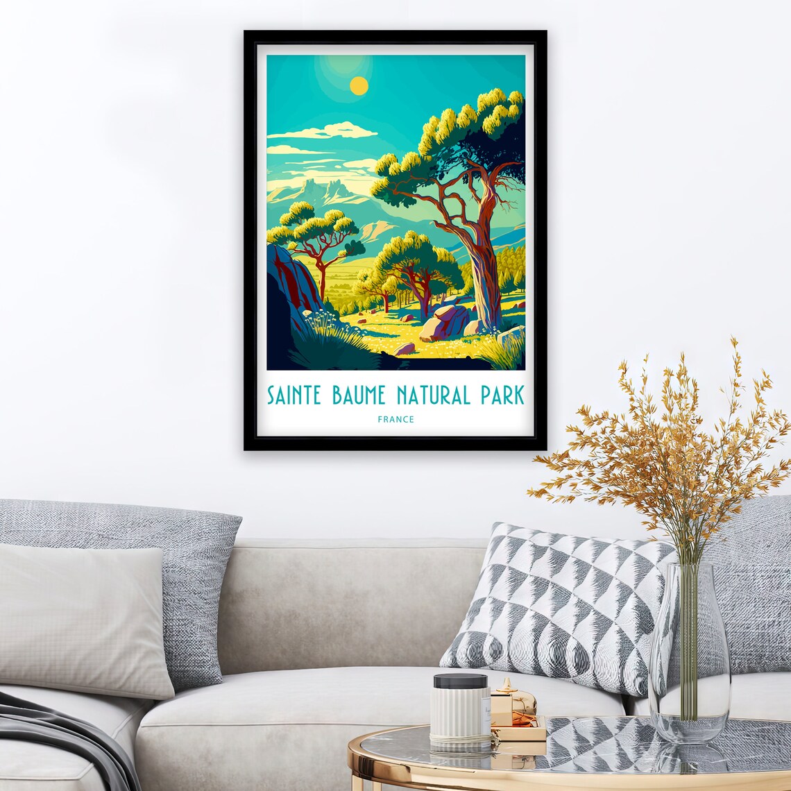Sainte Baume Natural Park France Vintage Pine Forest Travel Poster - Image 3