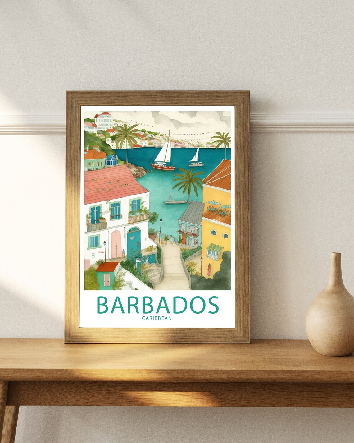 Barbados Caribbean Travel Poster, Caribbean Scenery - Image 4