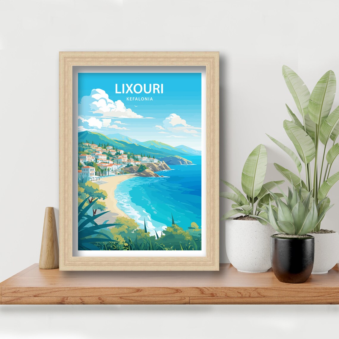 Lixouri Travel Print Lixouri Wall Decor Greece Lixouri Art Lixouri Wall Art Greece Poster Gift Greek Island Lovers Lixouri Kefalonia Print - Image 3