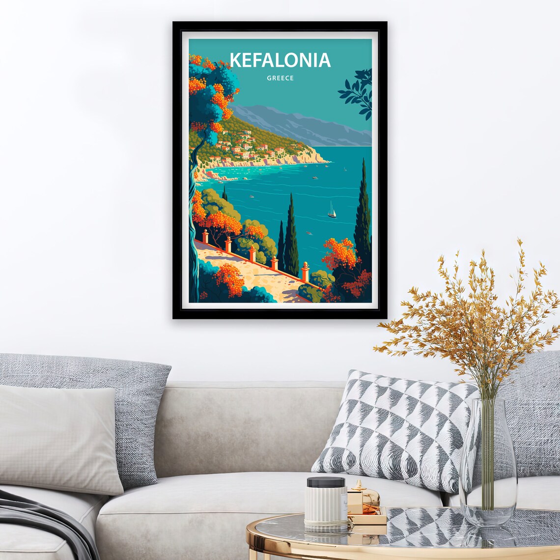 Kefalonia Travel Poster, Greece Beach Place - Image 2