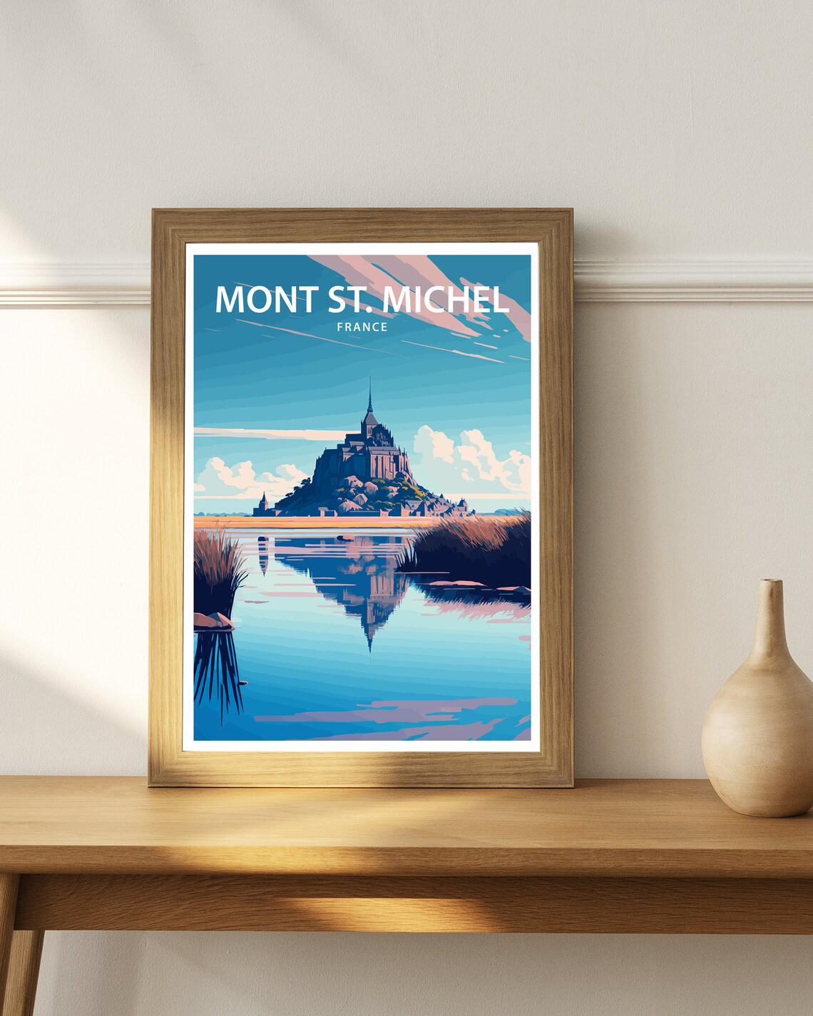 Mont St Michel France Abbey Island Reflection Vintage Travel Poster - Image 2