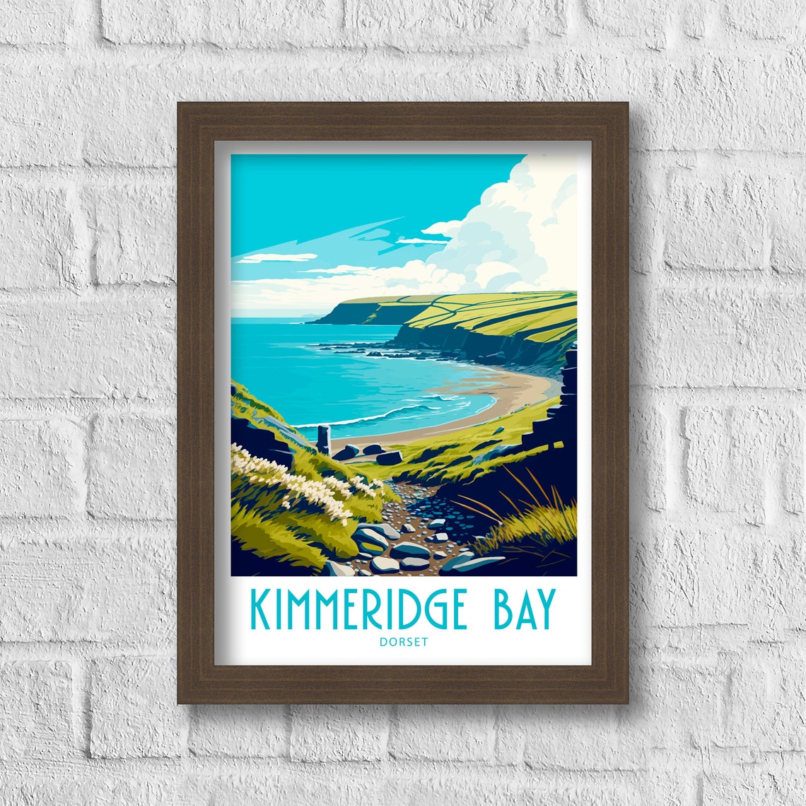 Kimmeridge Bay Dorset Cliff Coastline Cove Vintage Travel Poster - Image 3