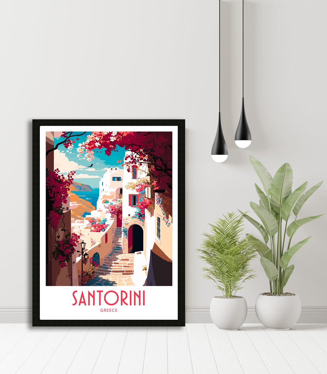 Santorini Greece Travel Poster, Home Decor - Image 2