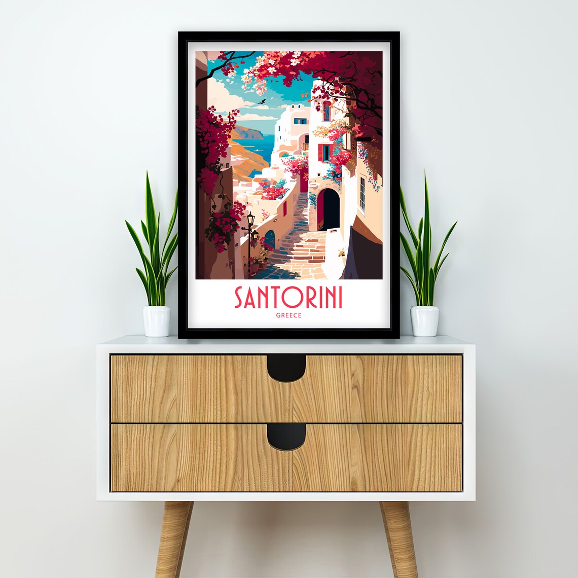 Santorini Greece Travel Poster, Home Decor - Image 4