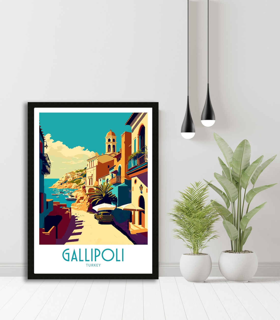 Gallipoli Turkey Old Town Harbour Lane Vintage Travel Poster - Image 5