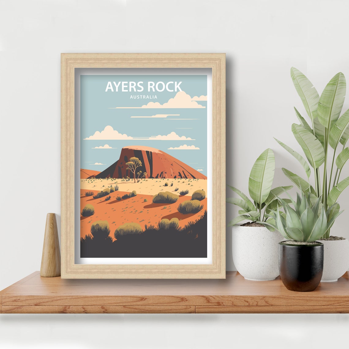 Ayers Rock Australia Orange Desert Monolith Retro Travel Poster - Image 5