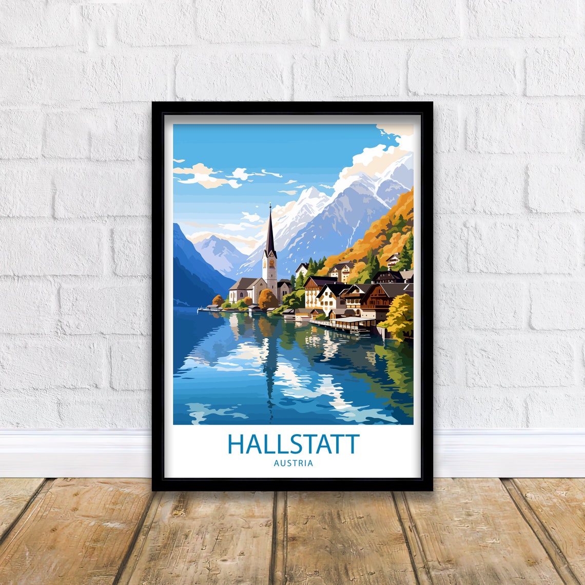 Hallstatt Austria Village on the Lake Beneath Alpine Peaks Poster - Image 5
