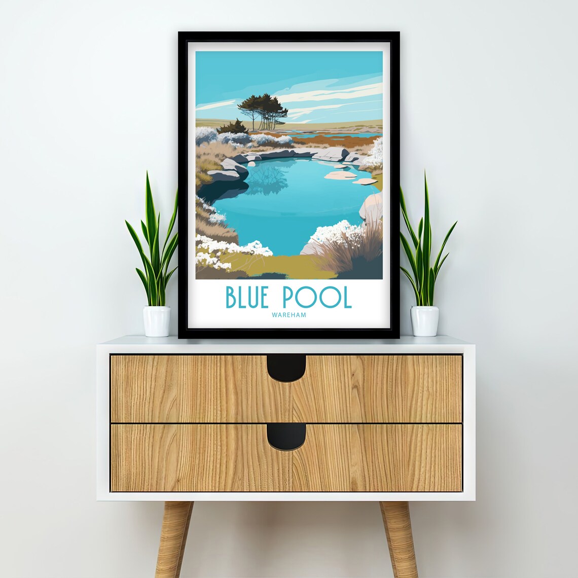 Blue Pool Dorset Travel Poster, Place Name Print - Image 2