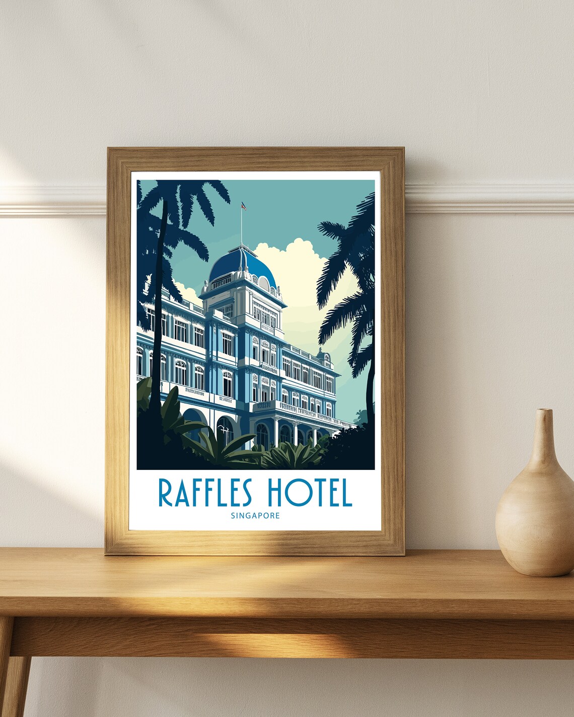 Raffles Singapore Travel Poster, Singapore City Art Print - Image 3