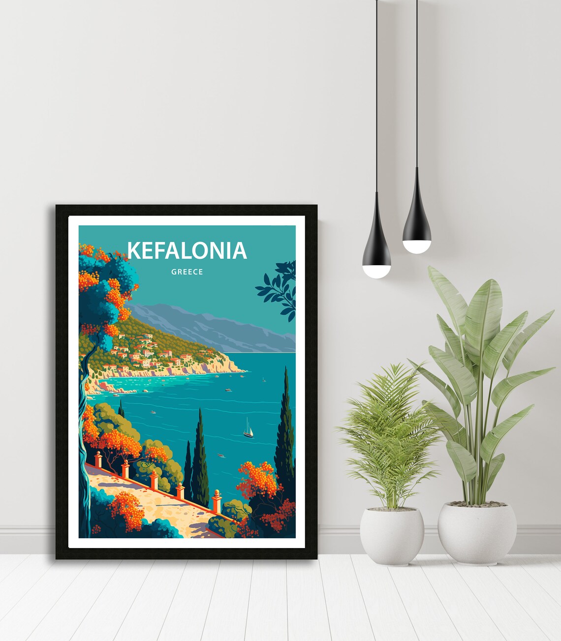 Kefalonia Travel Poster, Greece Beach Place - Image 4