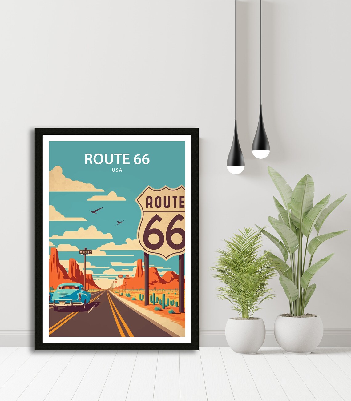 Route 66 Travel Poster, Classic Road Trip Route - Image 4
