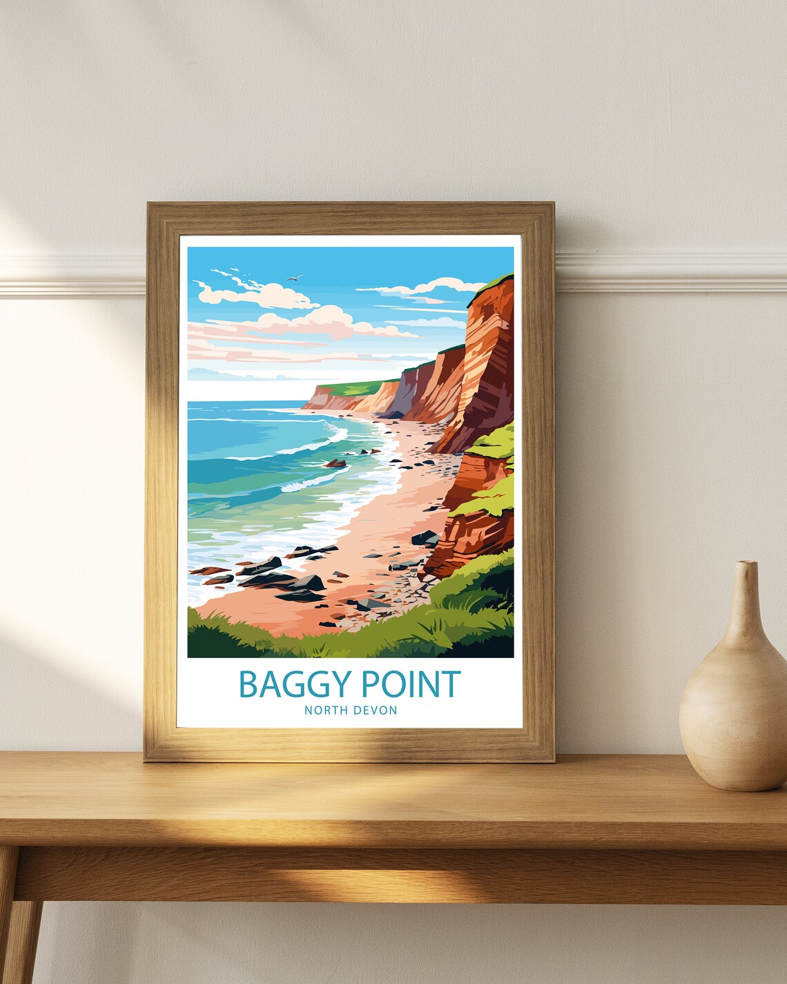 Baggy Point Travel Poster, UK Wall Decor - Image 3