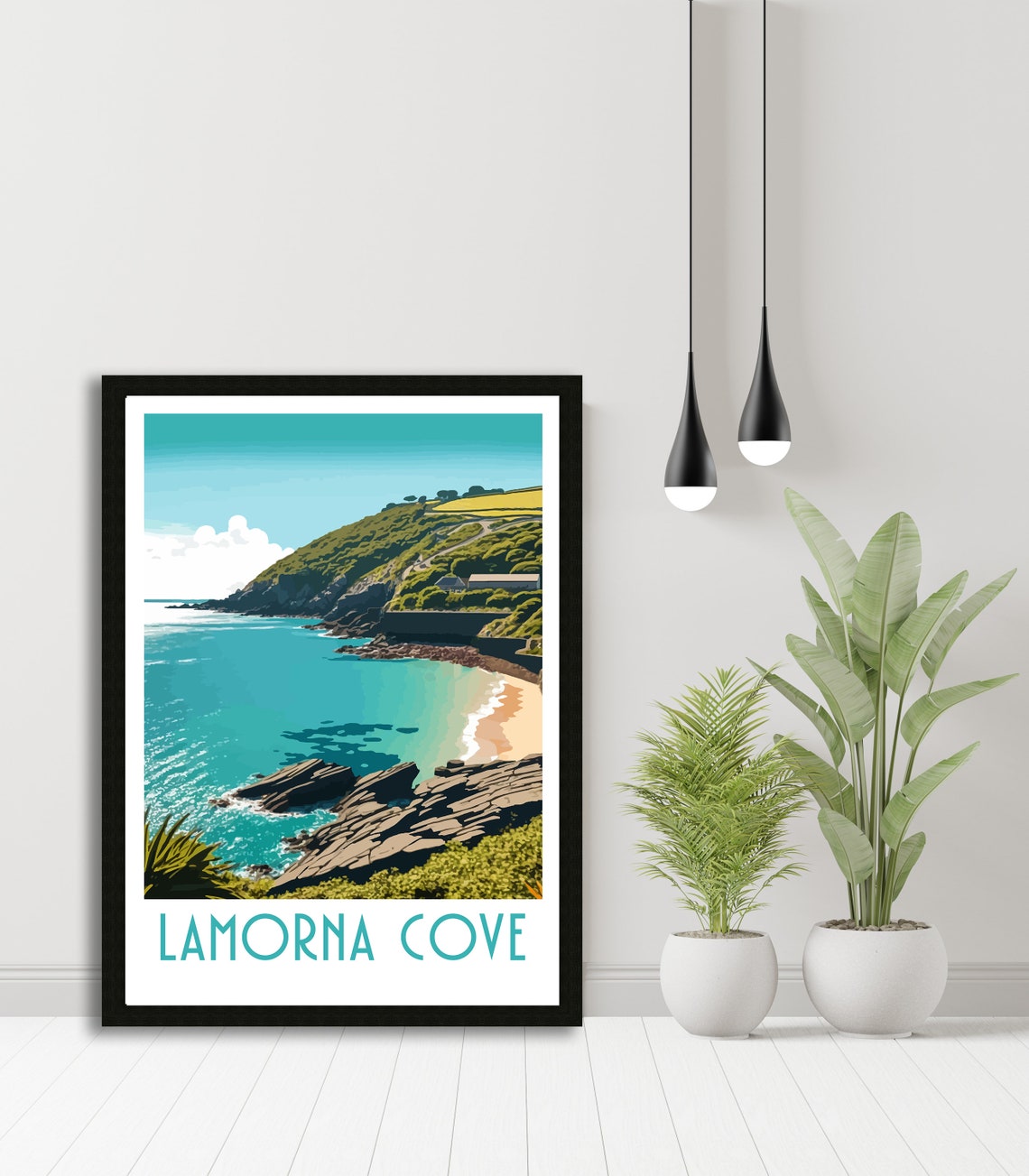 Lamorna Cove Cornwall Cliffs Coastal Walk Ocean View Travel Poster - Image 5