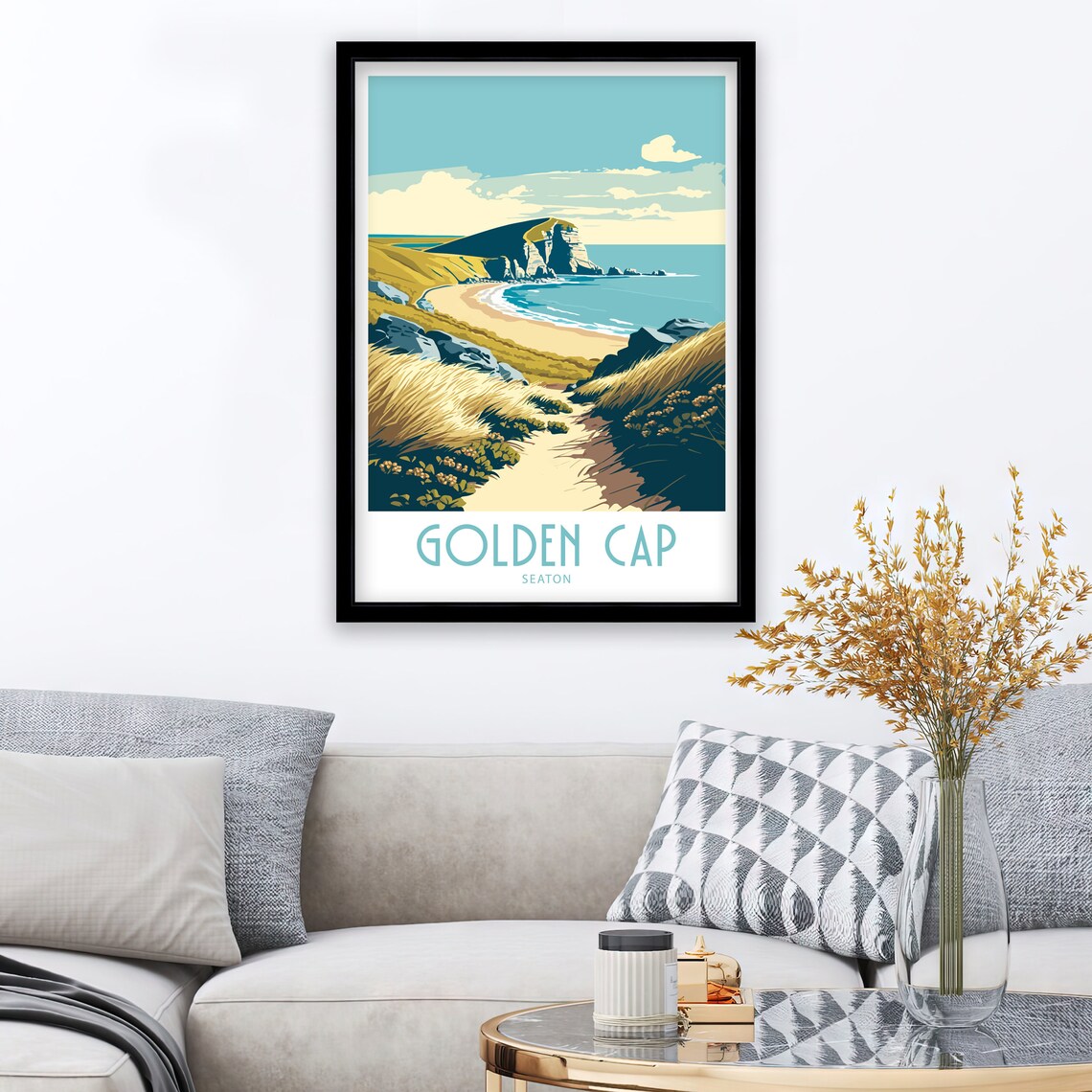 Golden Cap Travel Poster, Dorset Scenic Art Print - Image 3