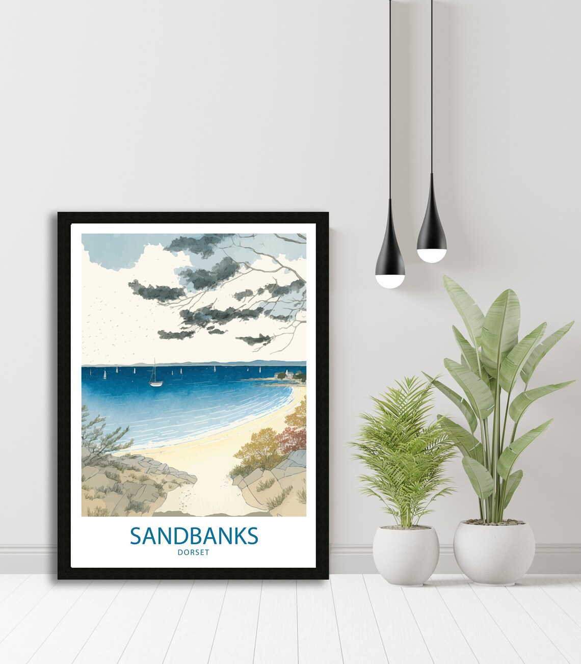 Sandbanks Coastal Art Print, Dorset Beach Poster - Image 4
