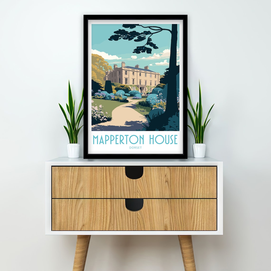 Mapperton House Dorset Manor Gardens Estate Vintage Travel Poster - Image 2