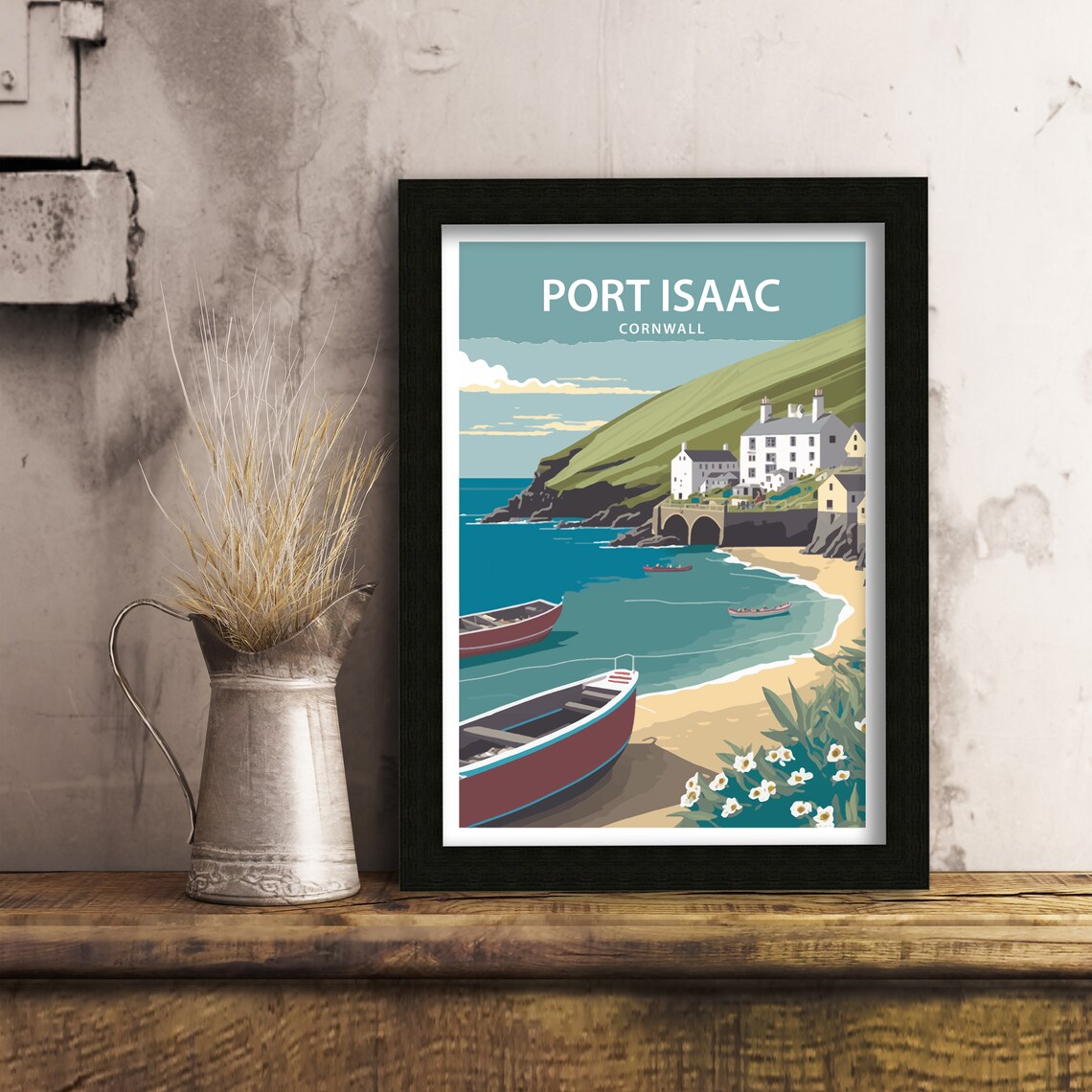 Port Isaac Travel Poster, Cornwall Coastal Print - Image 5