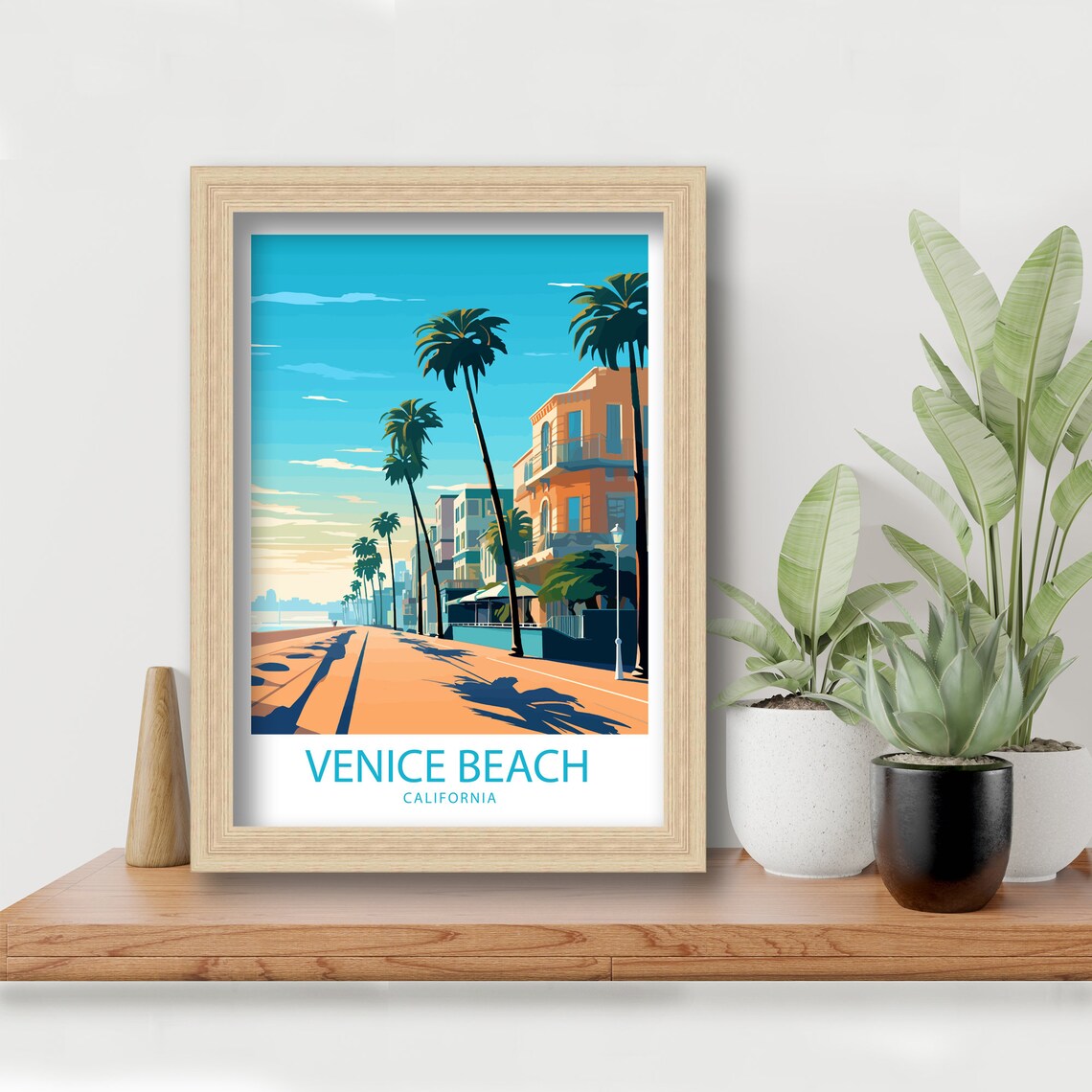 Venice Beach California Palm Lined Street Ocean Avenue Travel Poster - Image 5