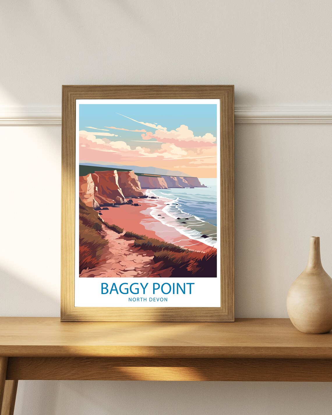 Baggy Point Travel Poster, UK Place Wall Decor - Image 3
