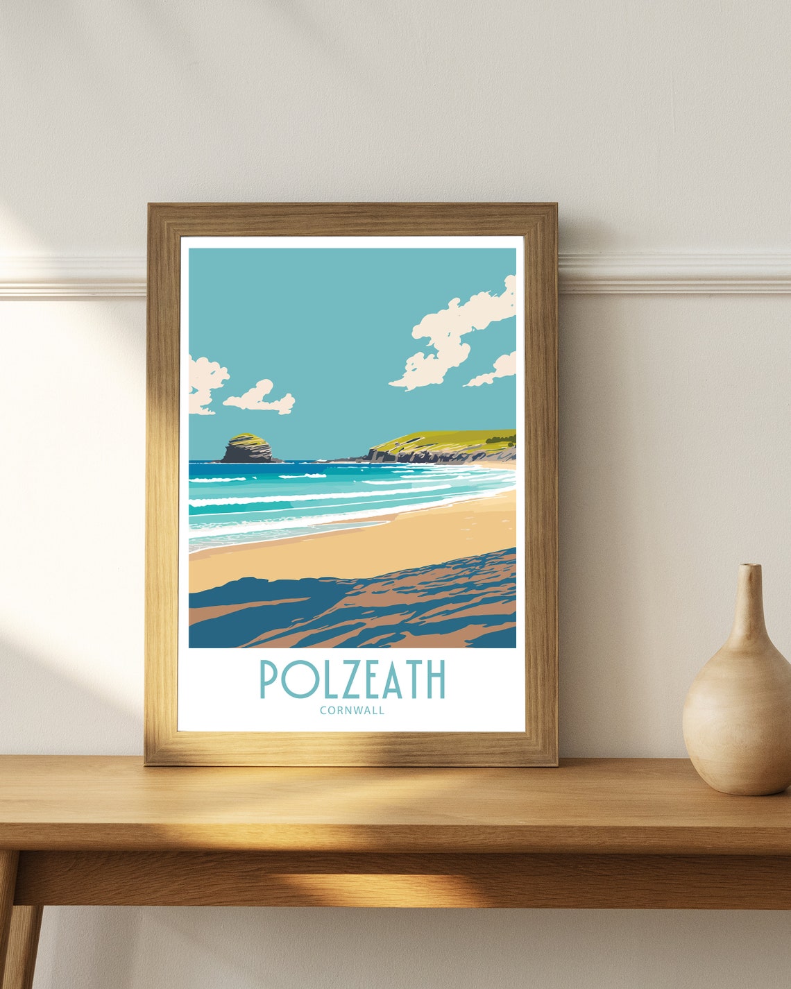 Polzeath Cornwall Long Sandy Beach Surf Coast Retro Travel Poster - Image 5