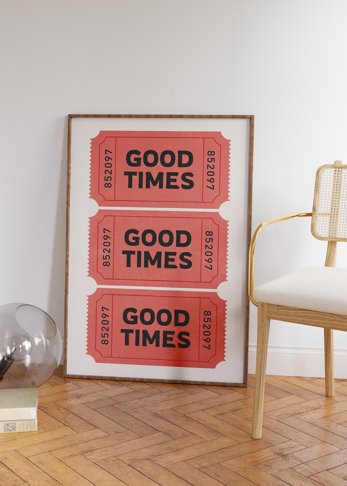 Retro Good Times Red Ticket Poster Print