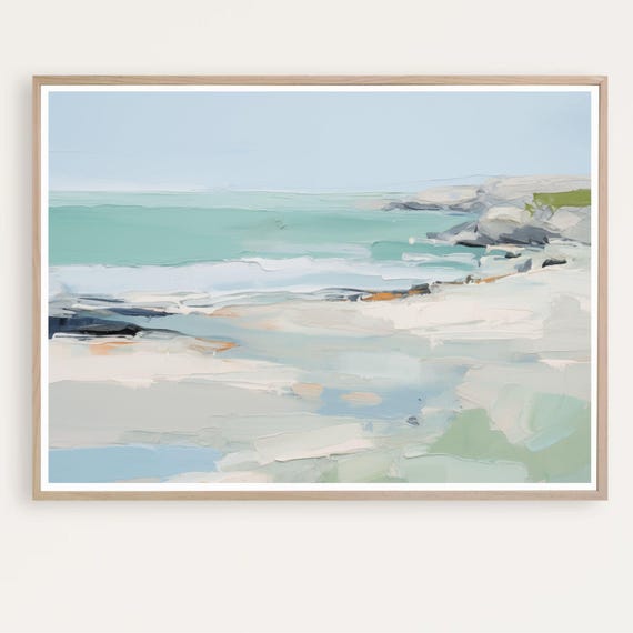 Abstract Ocean Painting Coastal Landscape Seascape Calm Printdigital