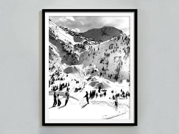 Vintage Apres Skiing Poster, Retro Ski Lodge Decor