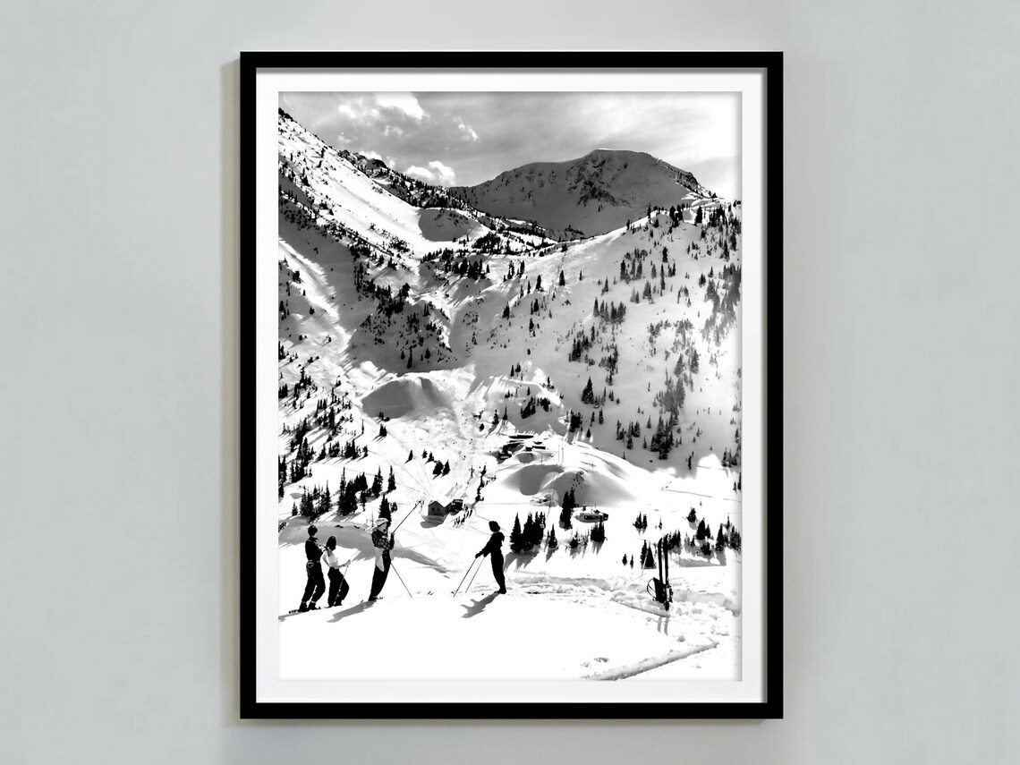 Vintage Apres Skiing Poster, Retro Ski Lodge Decor
