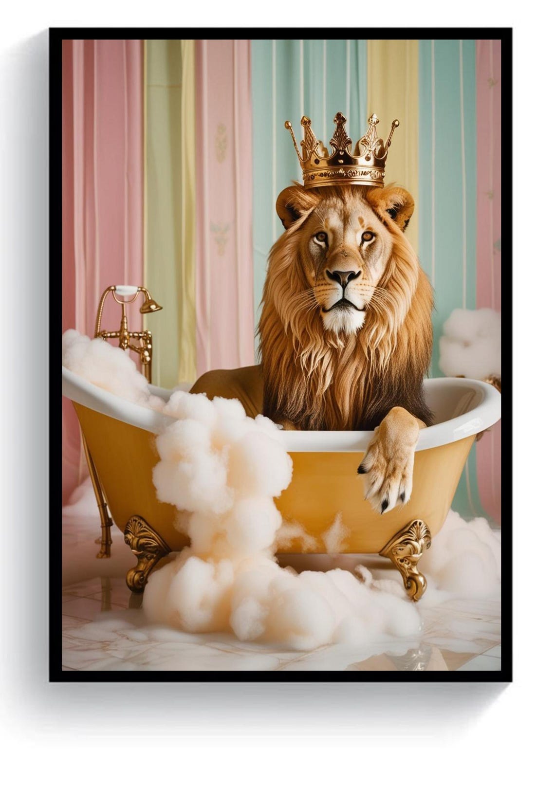 Majestic Lion, Vintage Safari Jungle Decor Print - Image 3