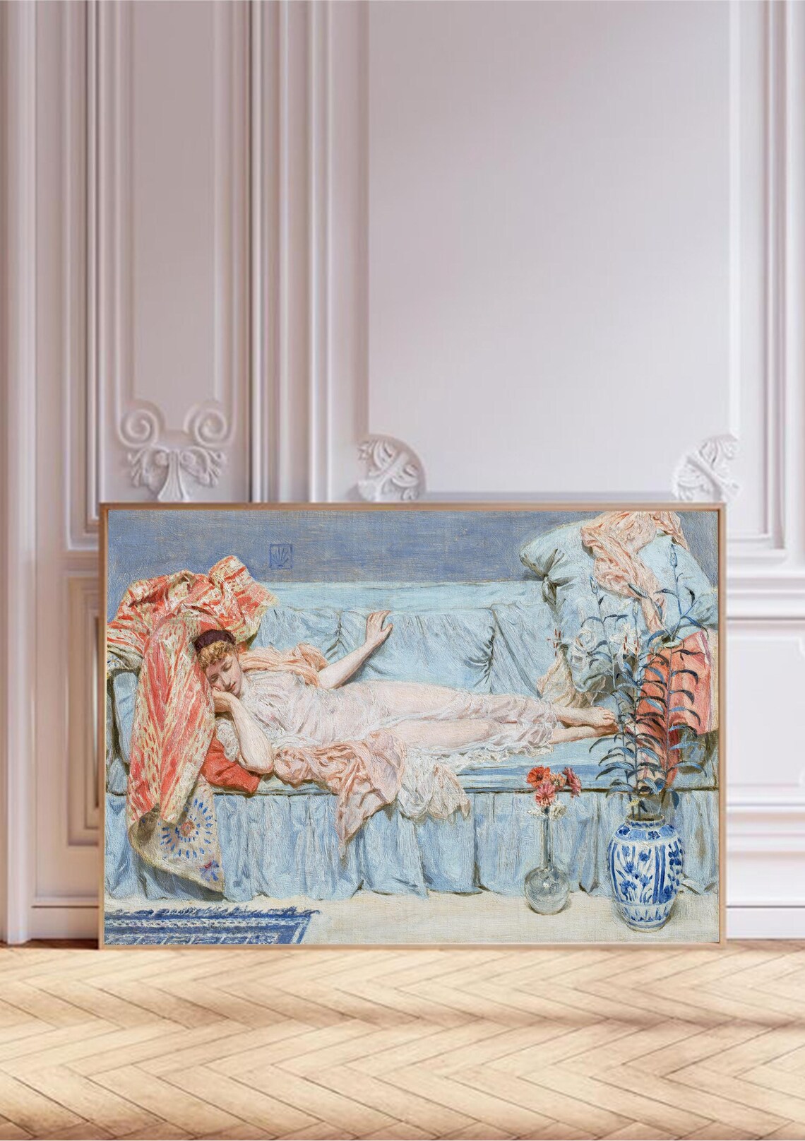 Albert Joseph Moore Lilies, Elegant Woman Illustration - Image 3