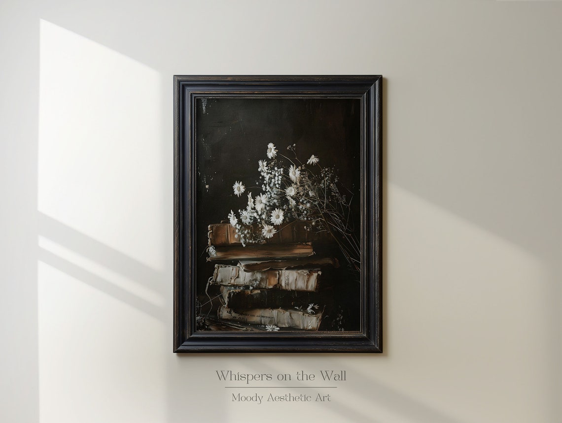 Dark Aesthetic Print Moody Dark Academia Decor Gothic Painting Bookish Gift Library Goth Wall Art - Image 3