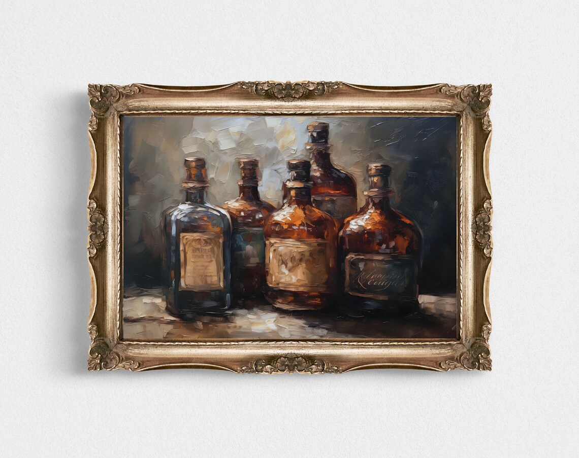 Bourbon Whiskey Man Cave Art Print, Moody Cocktail - Image 3