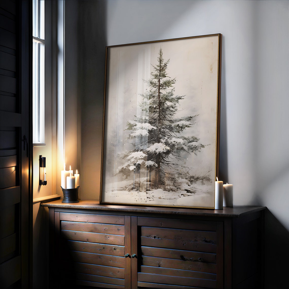 Neutral Farmhouse Coffee and Book Reading Moody Morning Wall Poster - Image 2