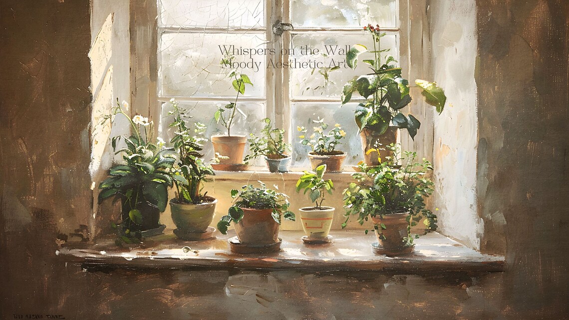 Potted Plants Botanical Still Life Art Print - Image 5