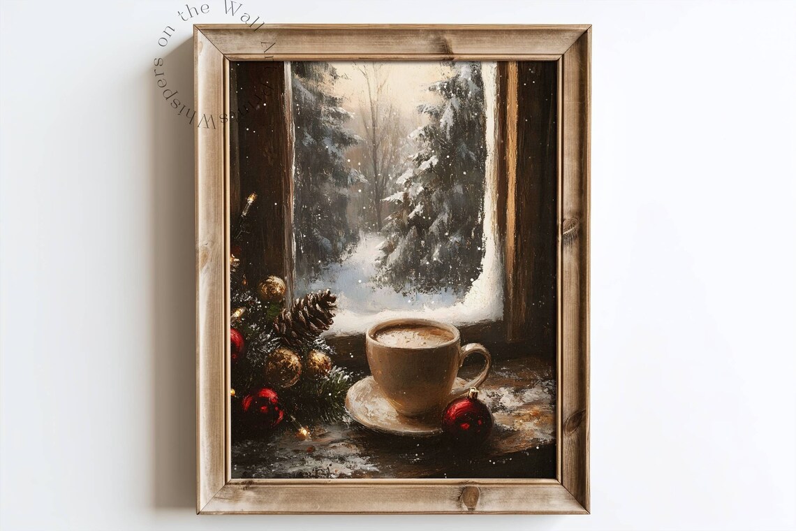 Christmas Coffee Cozy Decor, Winter Art Print - Image 2