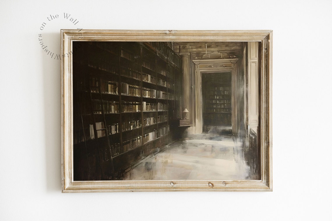 Moody Dark Academia Library Print Book Still Life Wall Art Vintage Bookish Decor - Image 6