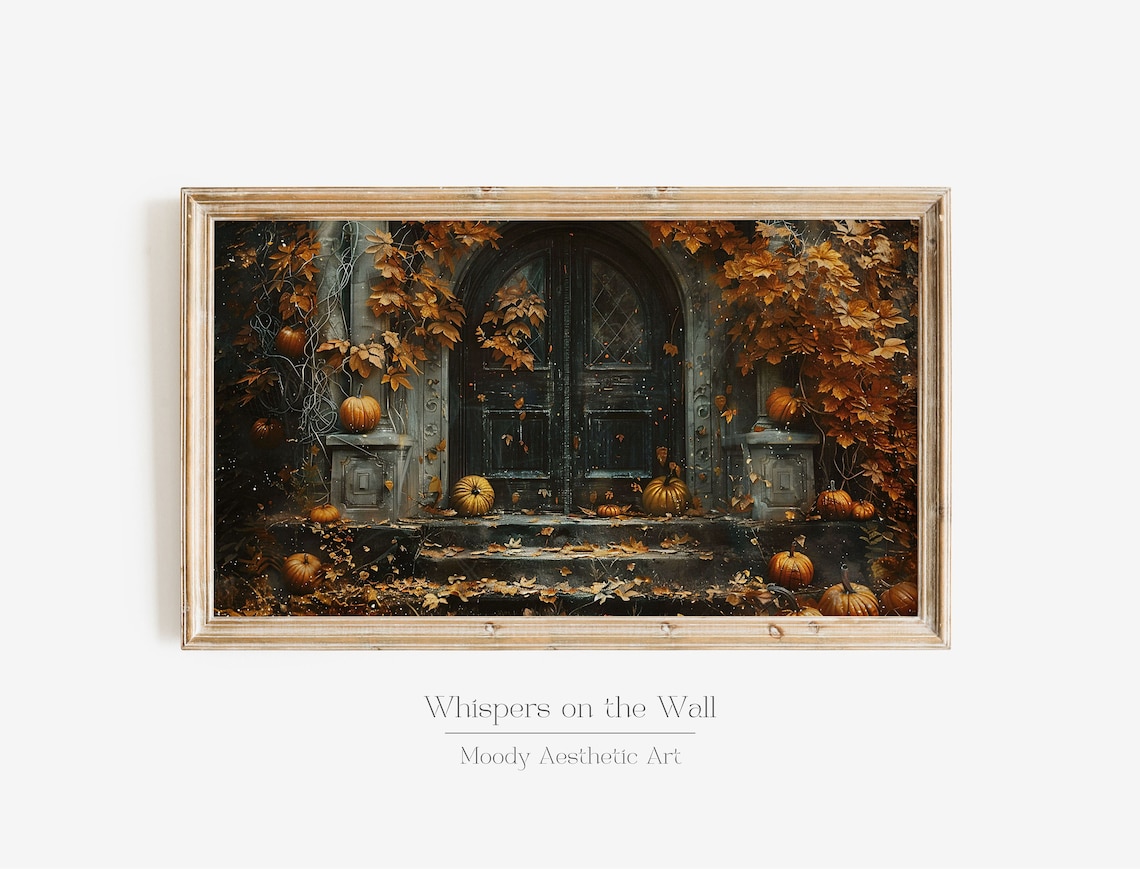Collegiate Gothic Fall Art Print, Halloween Decor