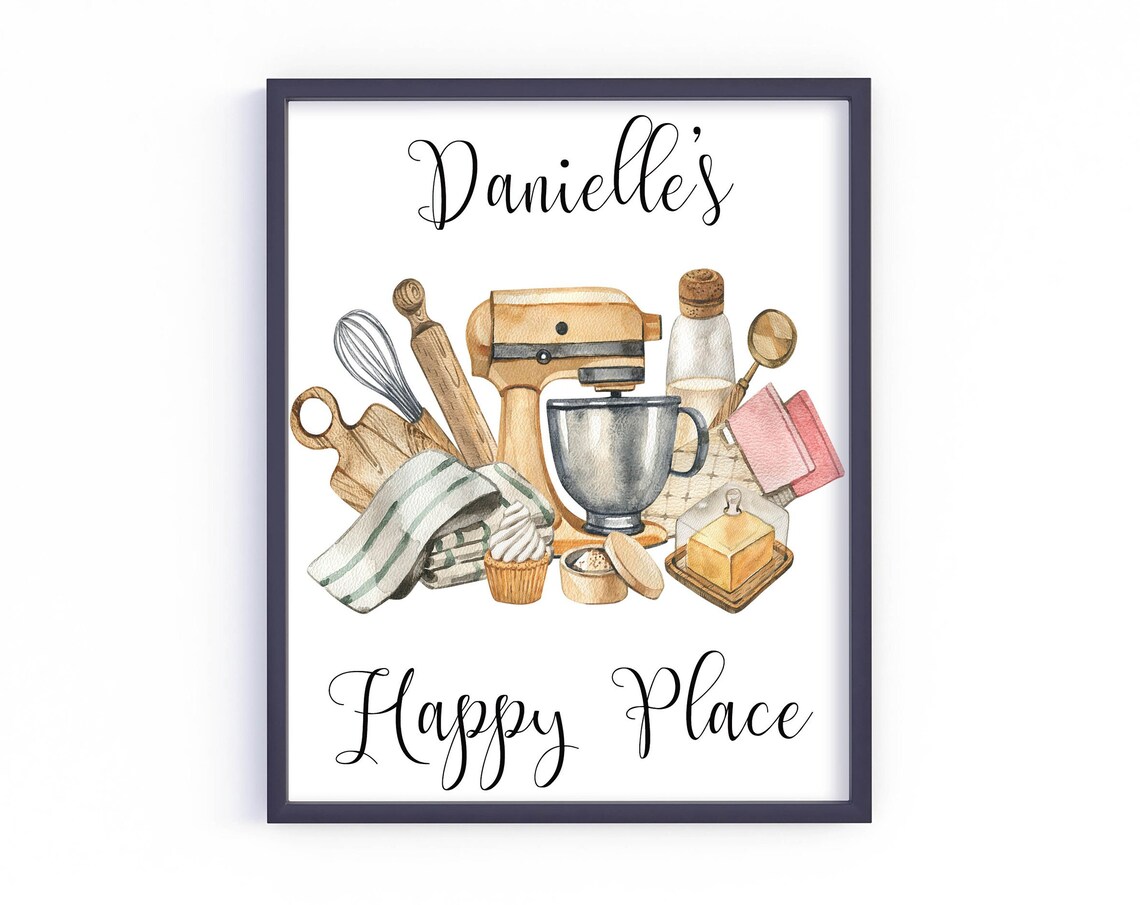 Personalized Baking Room Sign Art Print, Kitchen Decor
