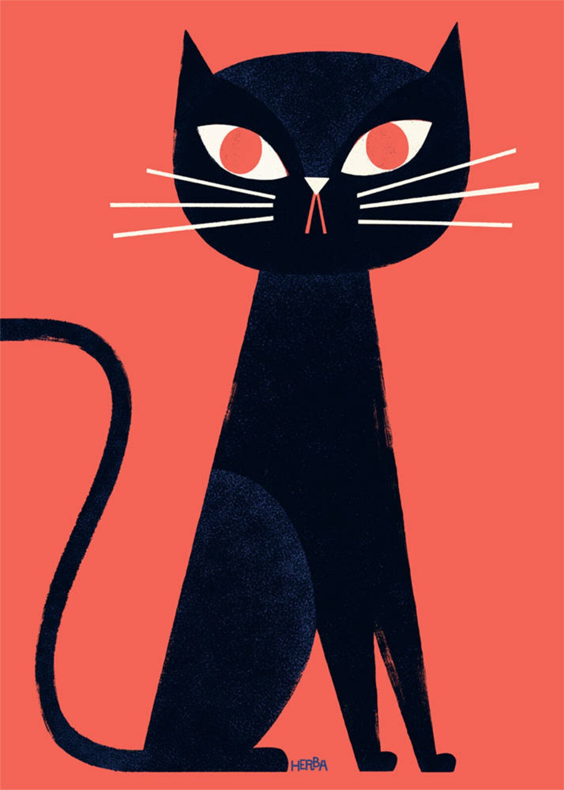 Black Cat Illustration, Cat Poster For Kids - Image 2