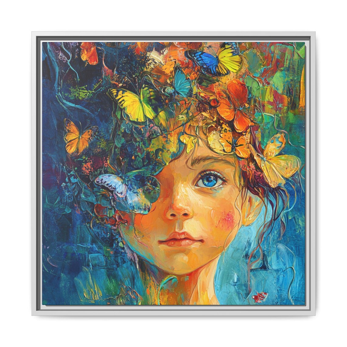 Bohemian Kids Whimsical Butterfly Art Print - Image 4