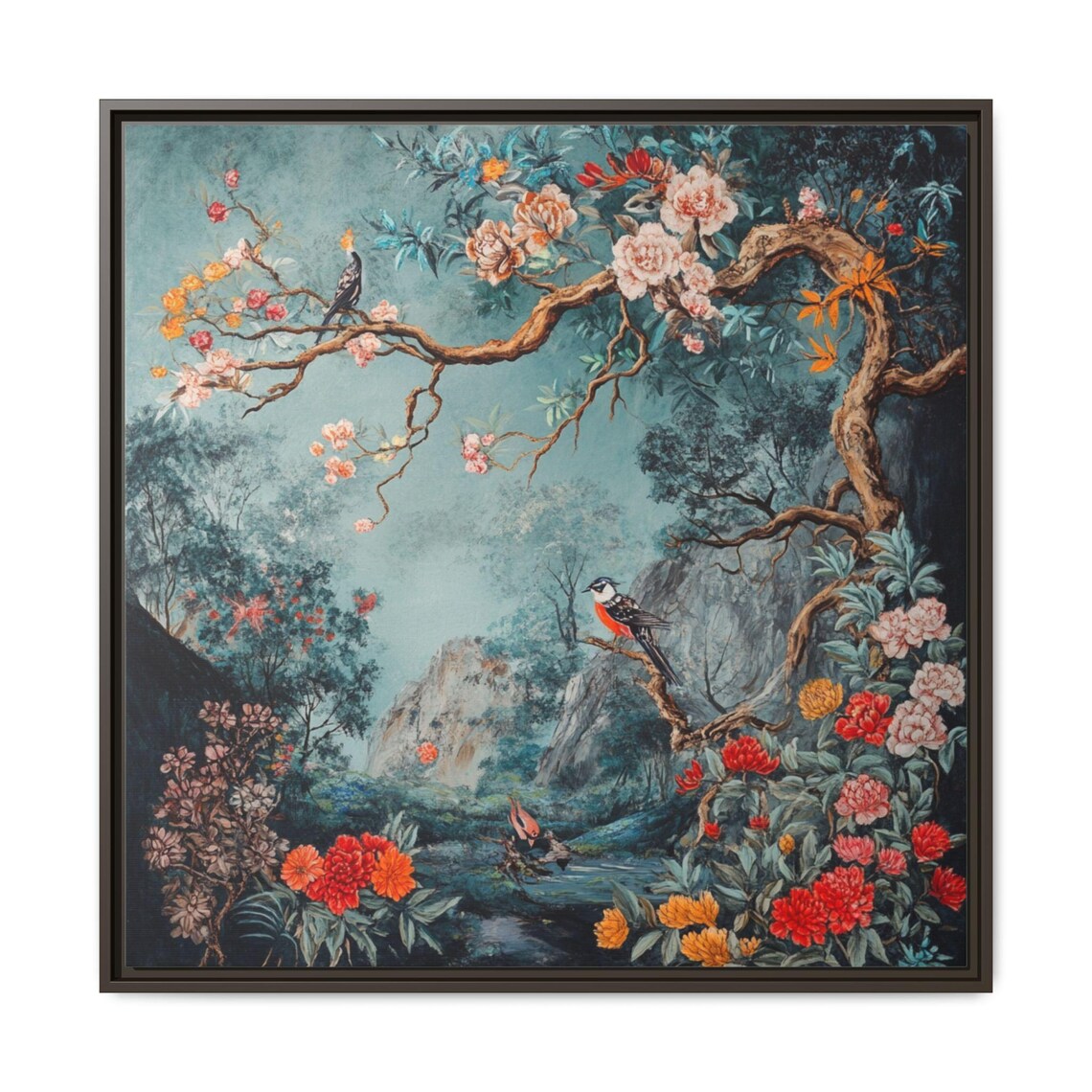 Serene Pink Landscape Japandi Art, Romantic Decor - Image 5