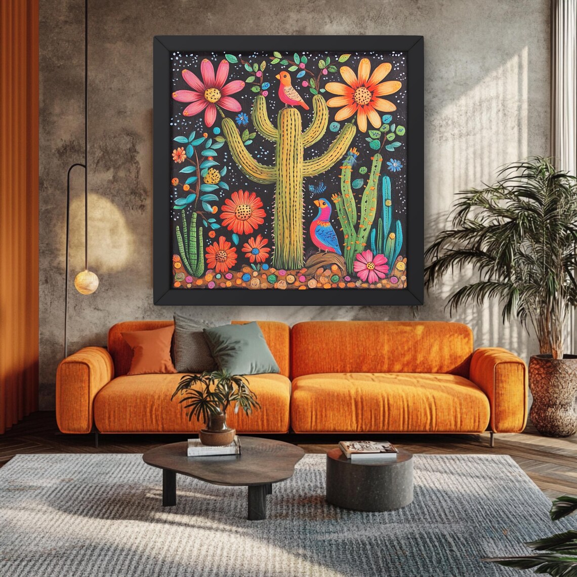 Mexican Folk Art Birds And Botanical Image