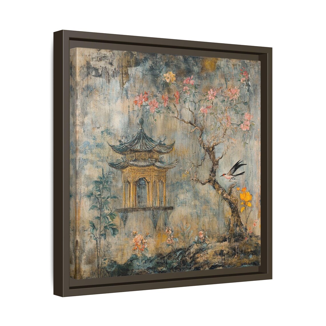 Serene Pink Landscape, Japandi Romantic Decor - Image 3