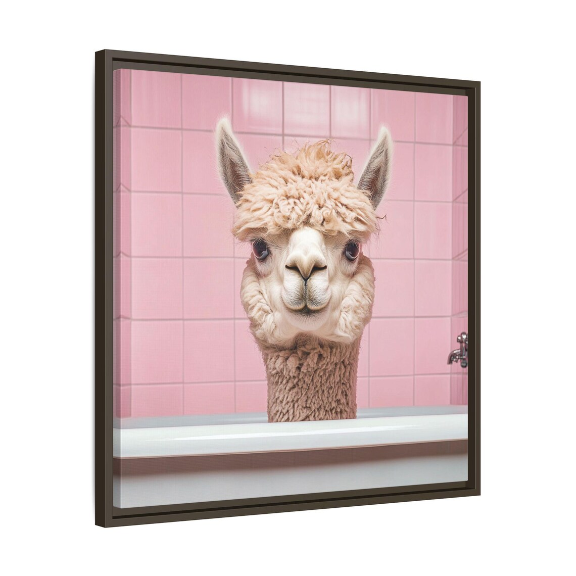 Cute Alpaca Bathroom Art Print, Fun Animal Decor - Image 3