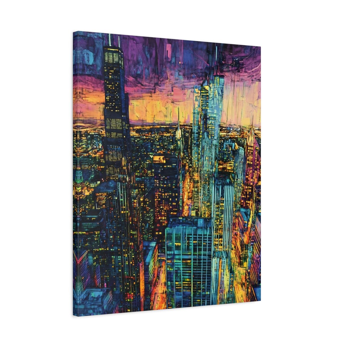 Chicago Skyline Abstract Art, Gift for Chicago Lover - Image 2